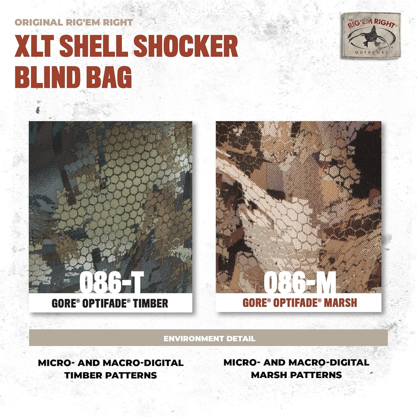 Rig'Em Right Waterfowl Shell Shocker XLT Duck Hunting Blind Bag with Molded Ammo Compartments, Sunglasses Case, Drink Holder and More (Gore Optifade March Camo)