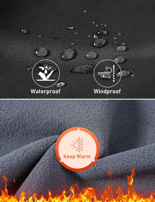 MoFiz Kids Boy Fleece Cargo Hiking Pants Outdoor Girls Waterproof Windproof Snow Ski Pants Warm Insulated Trousers Black 10-12
