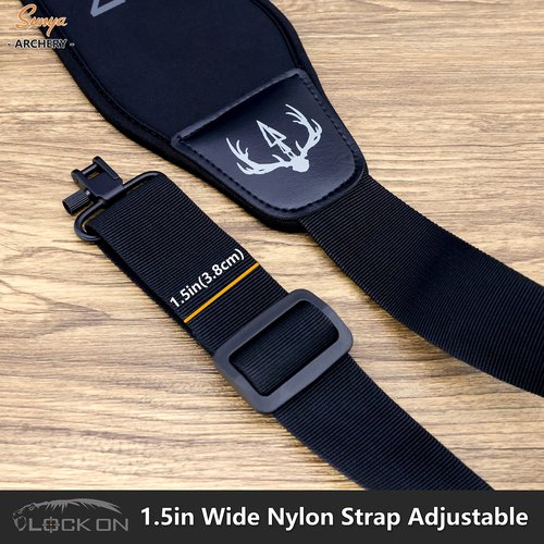 SUNYA Padded Crossbow Sling, Adjustable Crossbow Strap with Swivels - Black
