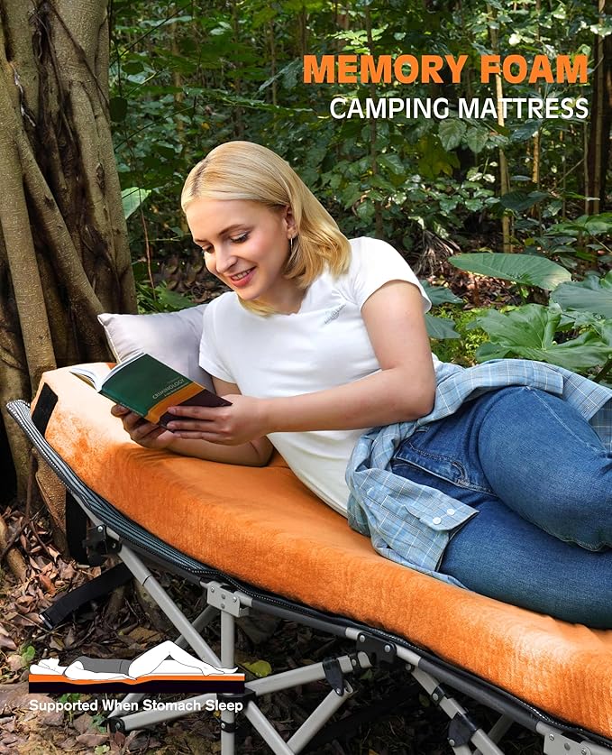 4 INCH Thick Foam Camping Mattress [Car/Tent/Cot] 30D Foam Portable Floor Sleeping Mat Cot Pad Roll Up Mattress for Guests Sleepovers RV Truck Camper