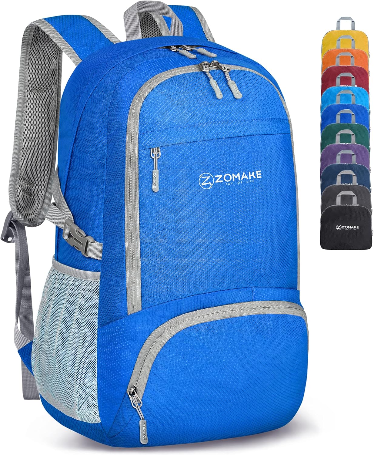 ZOMAKE Lightweight Packable Backpack 30L, Foldable Hiking Backpacks Water Resistant Compact Folding Daypack for Travel(Black)
