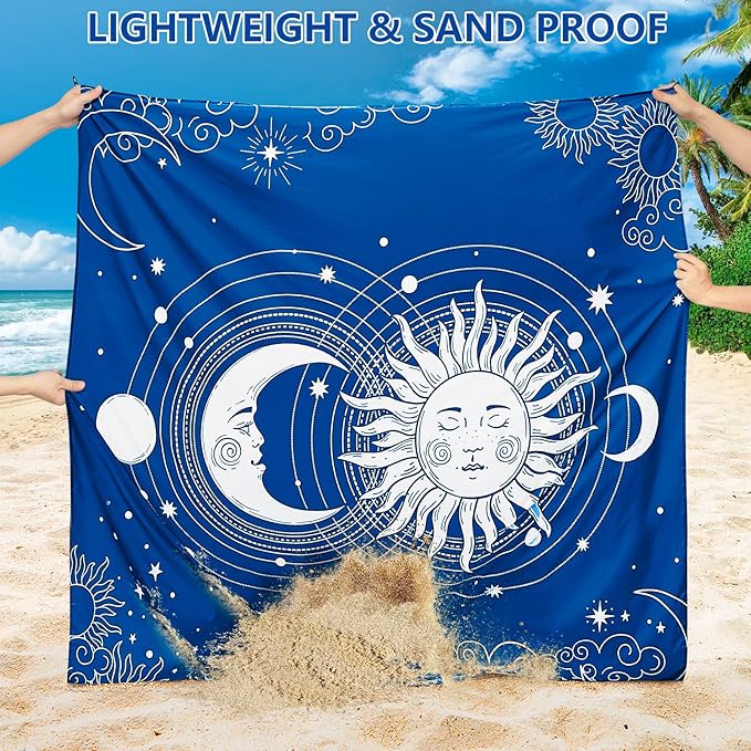 AISPARKY Beach Blanket Waterproof Sandproof Quick Drying Beach Mat Extra Large Outdoor Picnic Blanket for Travel Camping Hiking