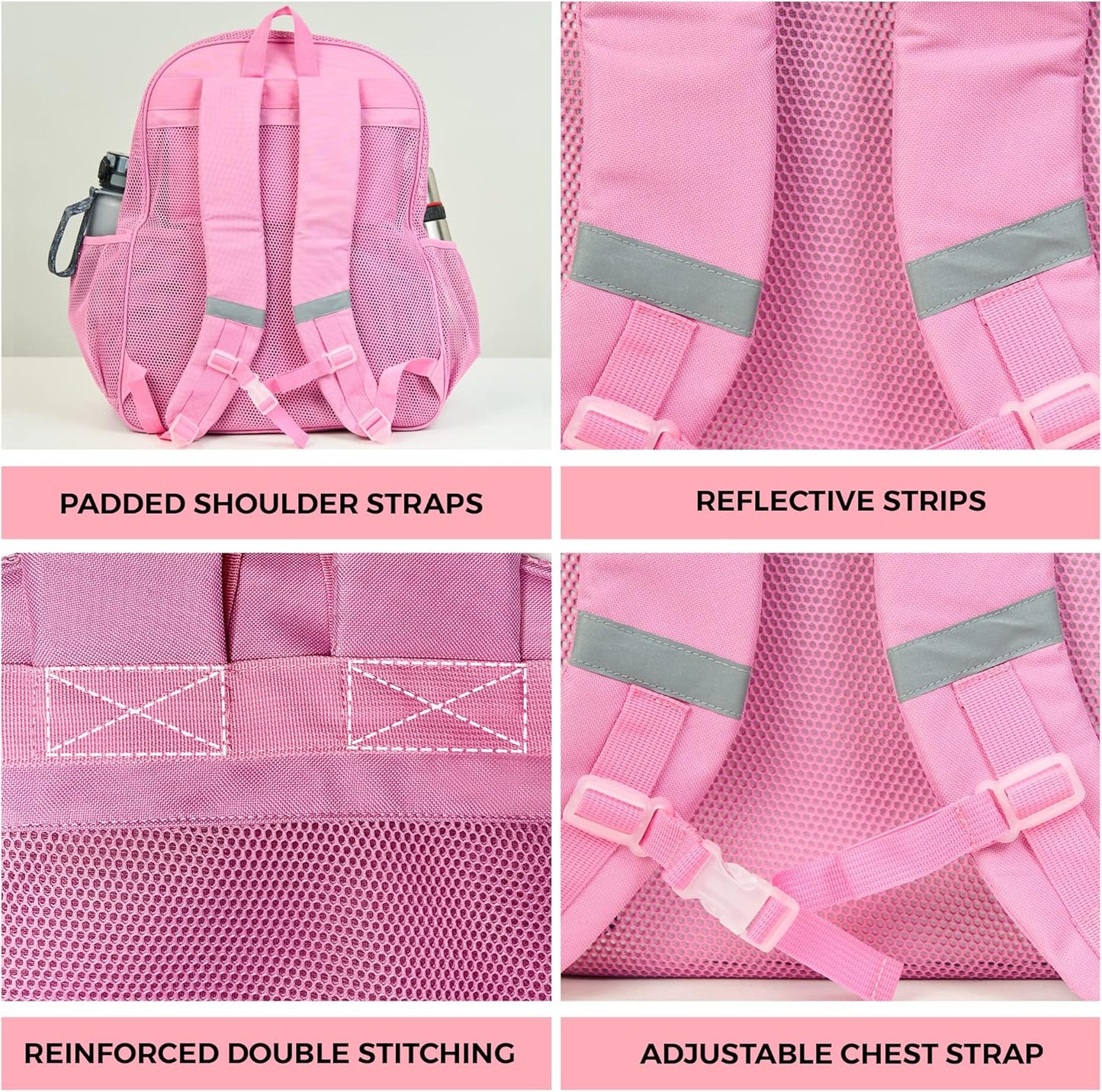 SHYLERO Mesh Backpack XXL (36L) - Lightweight Heavy-Duty Clear Backpack Made of Reinforced 3D Mesh - H19.6 xW15 xD7