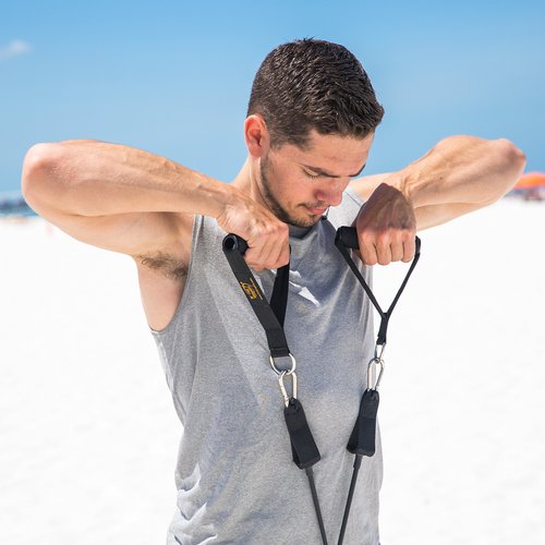 Fit Simplify Resistance Tube Exercise Workout Bands and Fabric Resistance Hip Cloth Bands