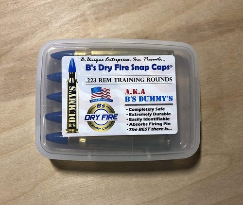 B's Dry Fire Snap Caps - A.K.A. B's Dummy's - Dummy .223/5.56 Training Caps (5 Pack) (Blue Brass)