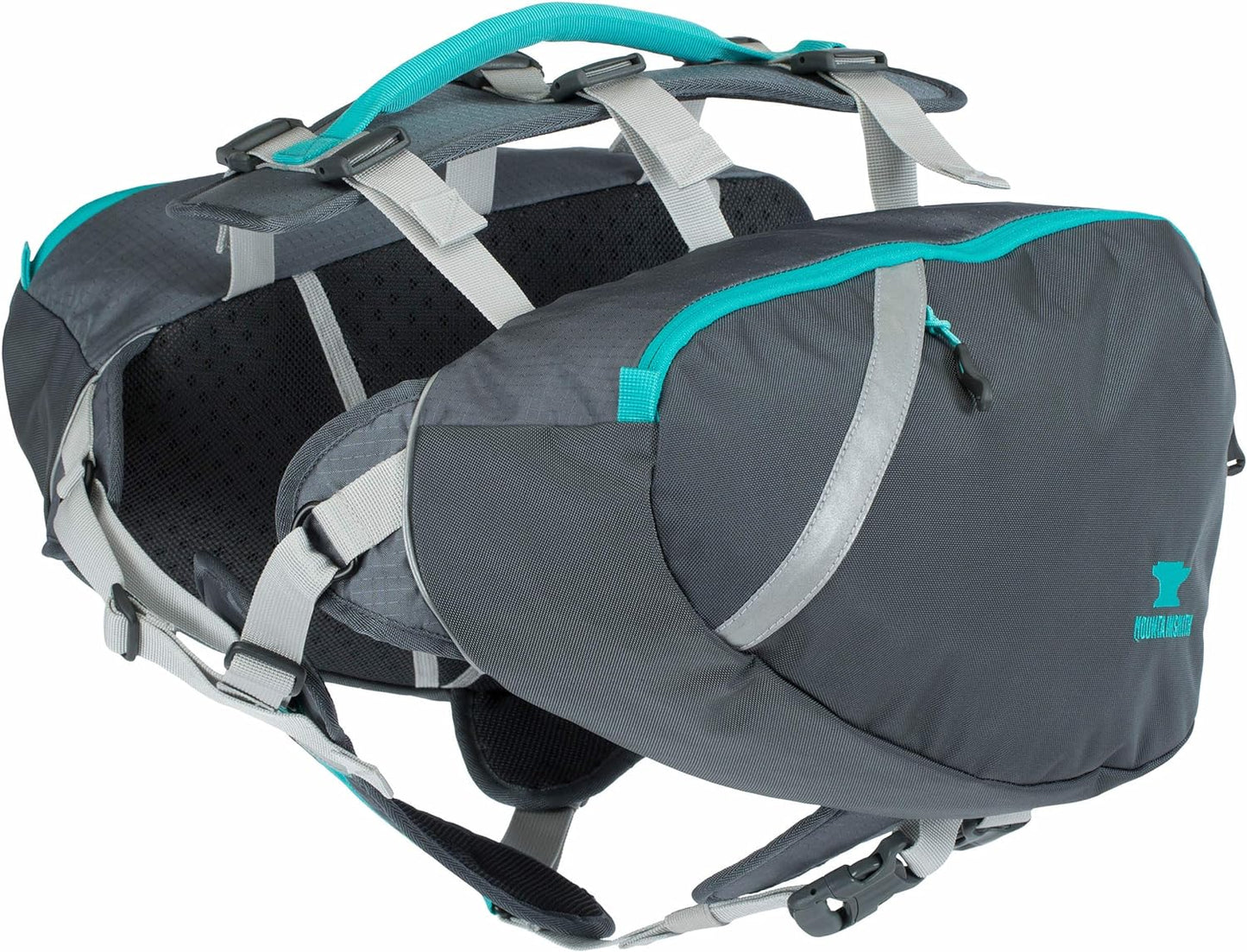 Mountainsmith K9 Dog Pack, Adjustable Chest and Back Harness Canine Backpack, Saddle Bags with Zippered Pockets for Camping, Travel, Outdoors, Backpacking, Hiking, Caribe Blue, Small