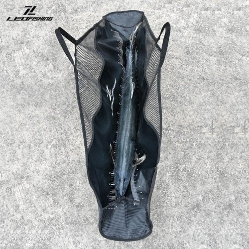 LEOFISHING Tournament Weigh-in Fish Bag - Folding Sling With Strong Nylon Handles and Ruler - Heavy Duty Bass Transport Bag