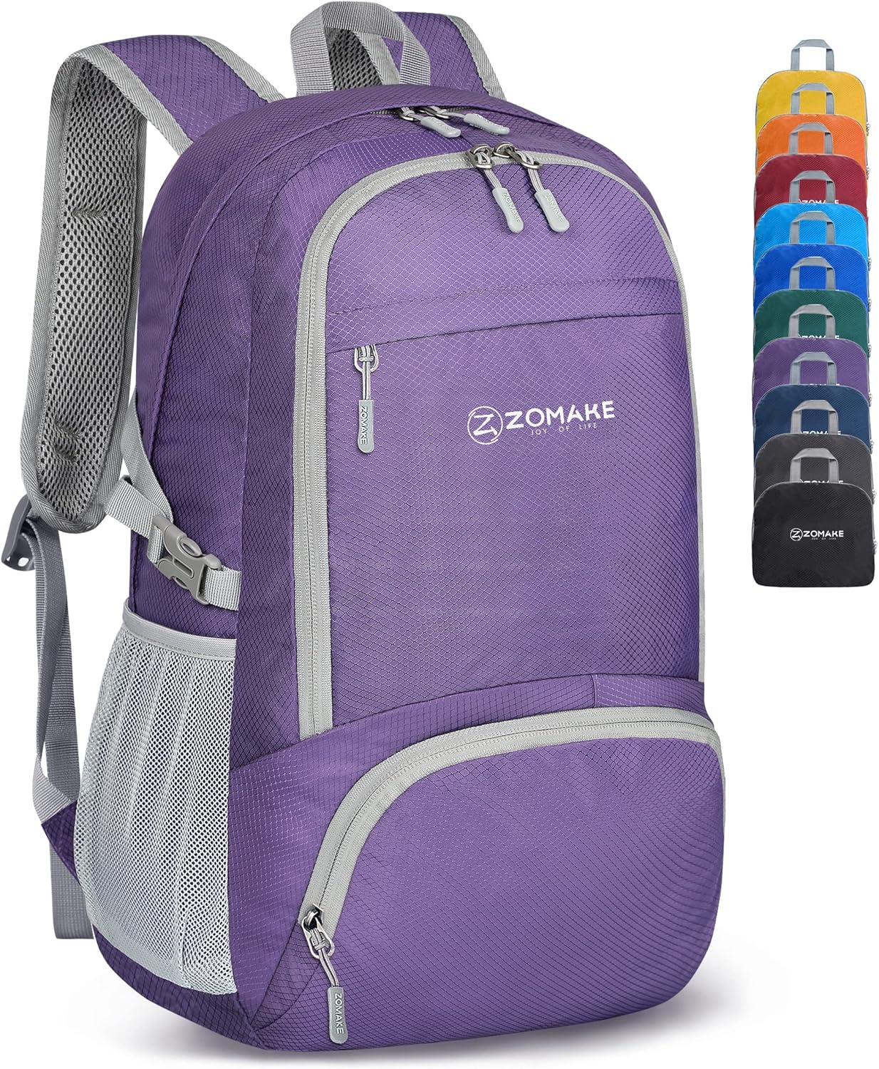 ZOMAKE Lightweight Packable Backpack 30L, Foldable Hiking Backpacks Water Resistant Compact Folding Daypack for Travel(Black)
