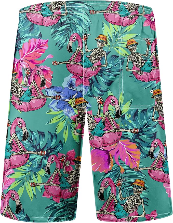 Mens Swim Trunks Quick Dry Board Shorts with Mesh Lining, Breathable Surf Beach Shorts Swimwear Bathing Suits