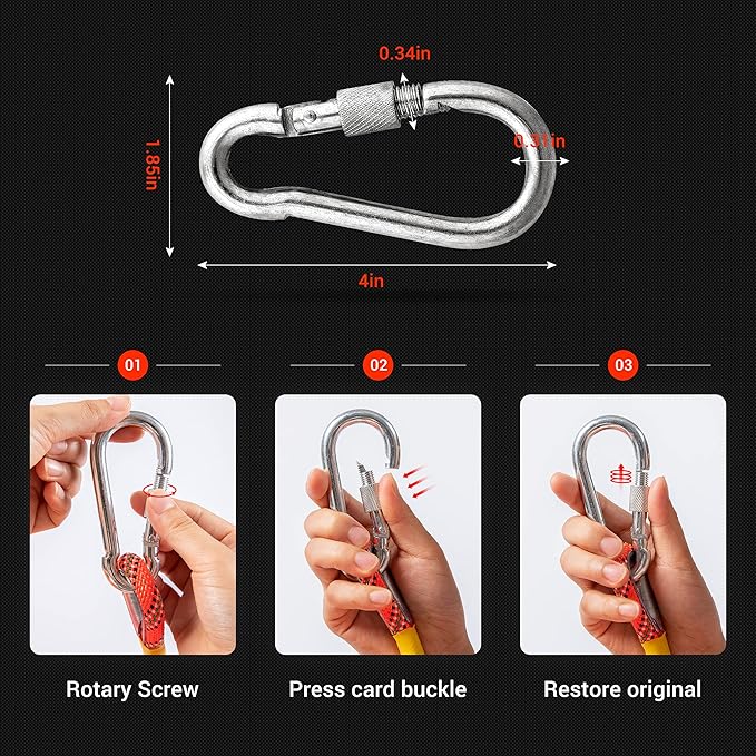 Nice C Climbing Rope, Rescue Rope, Construction Rope, Rock Climbing Rope, Static 10mm 32ft/64ft/96ft/160ft/230ft/500ft/985ft/1000ft with Carry Bag (Orange, 10M(32ft))