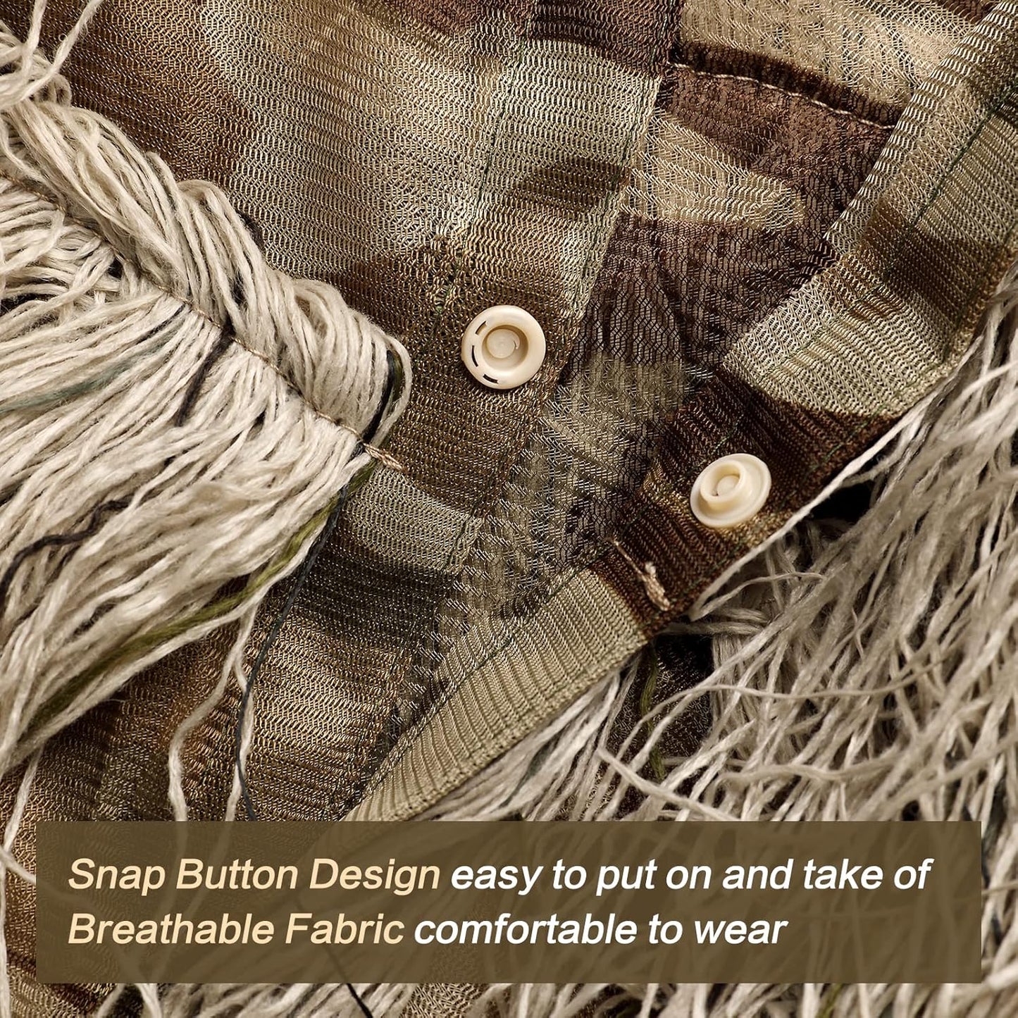 MOPHOTO 5 in 1 Ghillie Suit 3D Camouflage Hunting Suits - Jacket, Pants, Hood, Carry Bag for Adults & Youth, M/L/XL/XXL