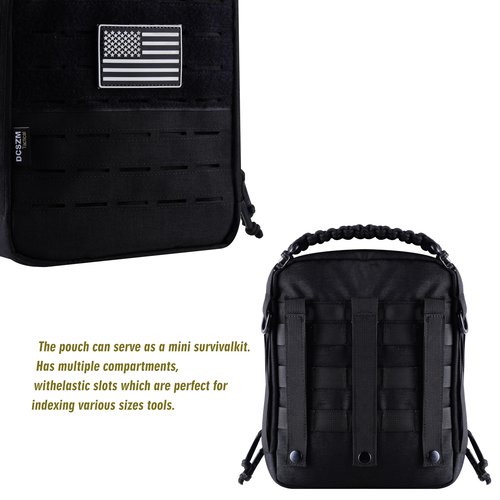 DCSZM Tactical Molle Admin Pouch,Utility EDC Pouch Organizer Modular Tool Pouch of Double Layer Design Medical EMT Attachment Bag