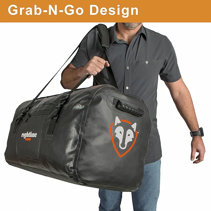 Rightline Gear Waterproof Duffle Bag For Travel, 4 by 4 Feet, Black