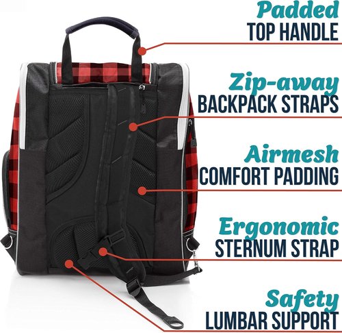 Athletico Ski Boot Bag – Skiing and Snowboarding Travel Luggage – Stores Gear Including Jacket, Helmet, Goggles, Gloves & Accessories – Venting and Grommets for Snow Drainage