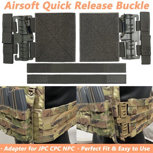 Tactical MOLLE Vest Quick Release Buckle Set 1000D Nylon Removal Buckle Kit Suitable for Modification JPC CPC NCP XPC 6094 420 Plate Carrier Single Point (Ranger Green)