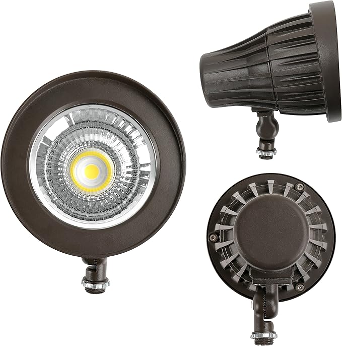 GKOLED 30Watt Bullet LED Spotlight, Narrow Beam Angle COB LED Round Spotlight, 5000K Daylight White, 3350 Lumens, 120-277V, Outdoor Flag Pole Spot Lights Fixture, UL Listed