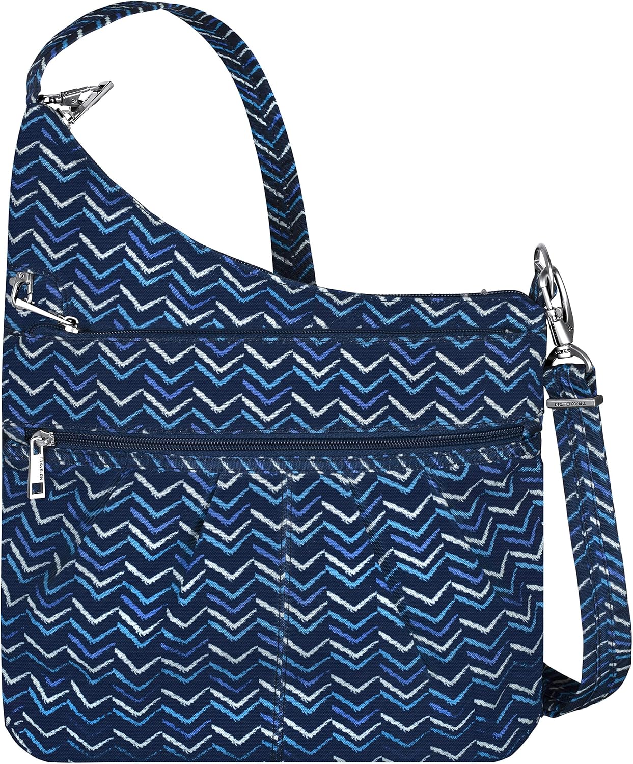 Travelon Anti-Theft Signature 3 Compartment Crossbody, Straight Pocket (A V STRIPE)