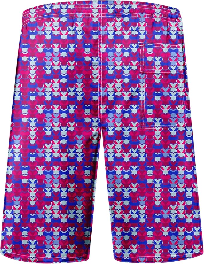 Mens Swim Trunks Quick Dry Board Shorts with Mesh Lining, Breathable Surf Beach Shorts Swimwear Bathing Suits