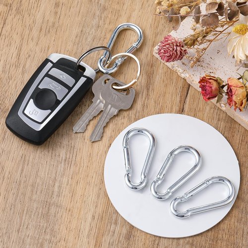 Gjinxi Flag Clips for Flagpole Rope, 4PCs Flag Pole Clips to Hold Flag, Zinc Alloy Swivel Hooks for Outdoor, Carabiner Keychain Clip, Dog Leash Hook, Flagpole Hardware Accessories for Flagpole Rings