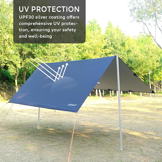 Clostnature Waterproof Camping Tarp for Tent - Ultralight Hammock Rain Fly for Backpacking, Heavy Duty Camping Hiking Awning Lightweight Rain Tarp Tent Shelter Camping Gear Must Haves