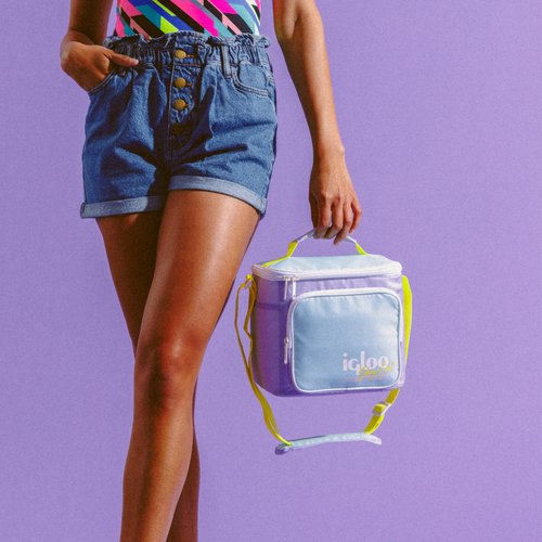 Igloo Lilac Breeze RETRO SQUARE LUNCH BAG