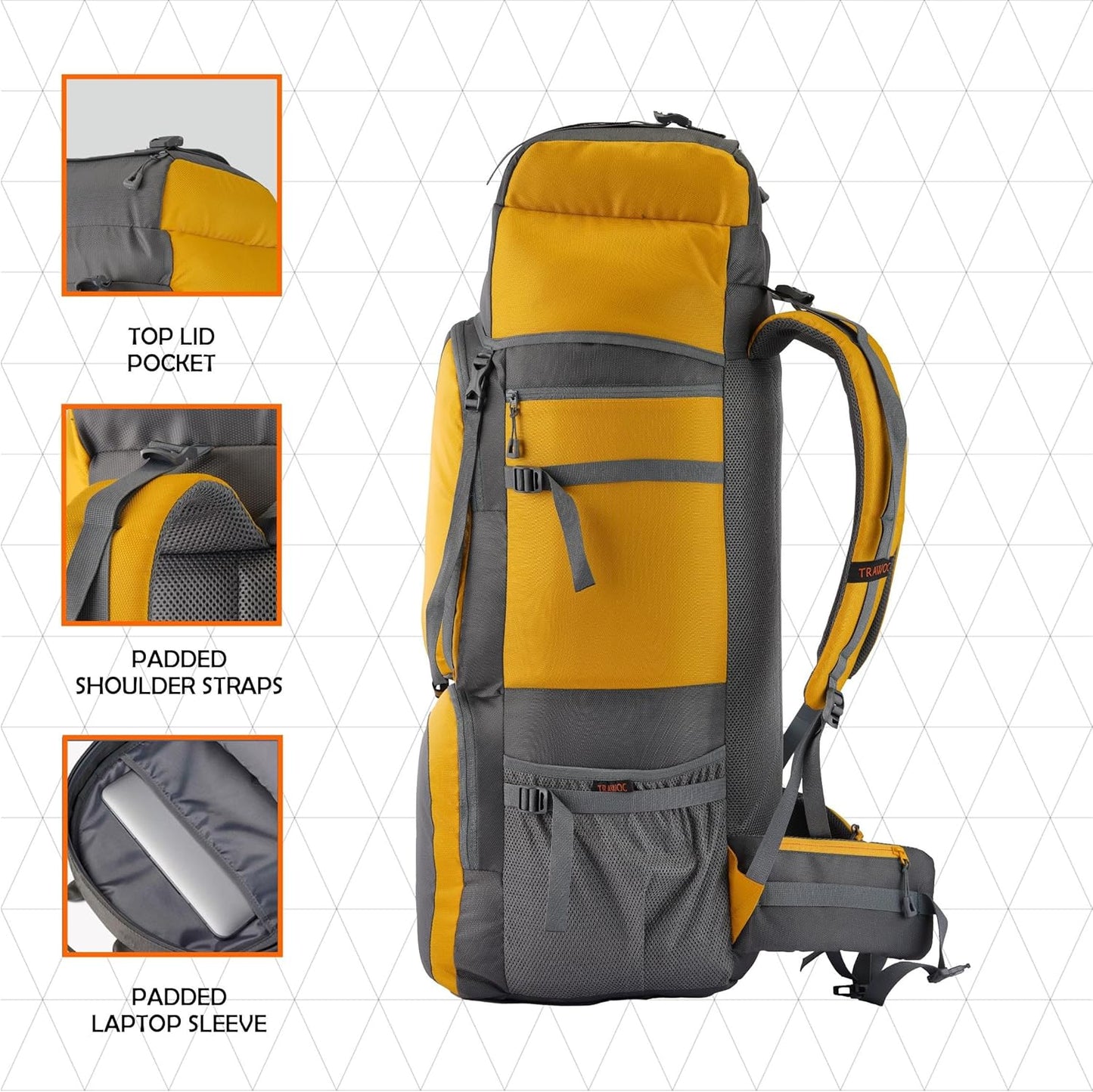 STONEX 60 Ltr Travel Backpack Trekking Rucksack bag for Men & Women Travel Camping Hiking Backpack, Sky Blue