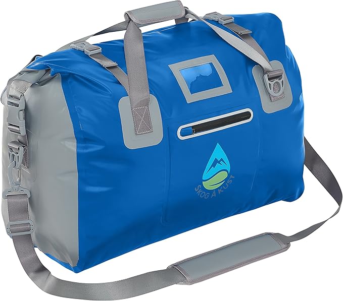 Skog Å Kust Duffelsak Heavy Duty Waterproof Duffel - Gear Bag for Sports, Travel, & More - 40L Navy Blue