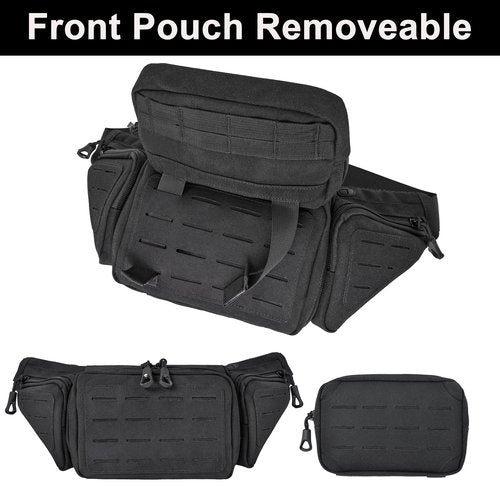 MOZETO Mens Fanny Pack, Heavy Duty Fanny Pack Holster for Full Size Pistol, Tactical Concealed Carry Gun Bag