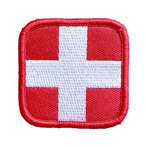 Medic Patch First Aid EMT EMS Tactical Military Templar Armoury Hook and Loop Backing - Black, O.D. Green, Coyote Brown, Multicam, Red, White (Red)
