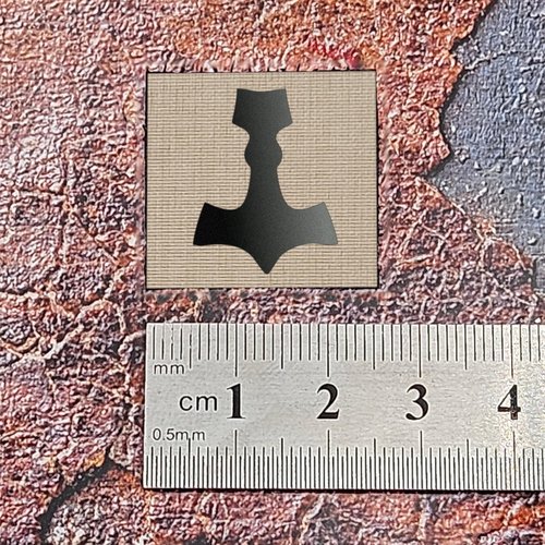 Mini Mjolnir Thor Hammer Norse Viking Tactical Morale Patch [Tan,Black]