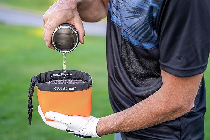 Golf Club and Golf Ball Cleaning Bag, Waterproof Clean Face Technology Liner, Detachable Clip, Machine Washable, Cleans Club Grooves, Dry Exterior (Neoprene or Microfiber Option Available)
