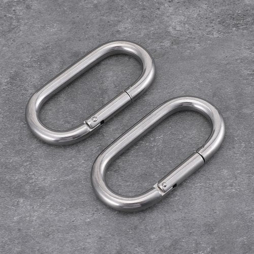 2pcs 4 Inch Carabiner Clip Oval Carabiner Clip Heavy Duty Carabiner Spring Snap Hook Oval Shape 10x100mm