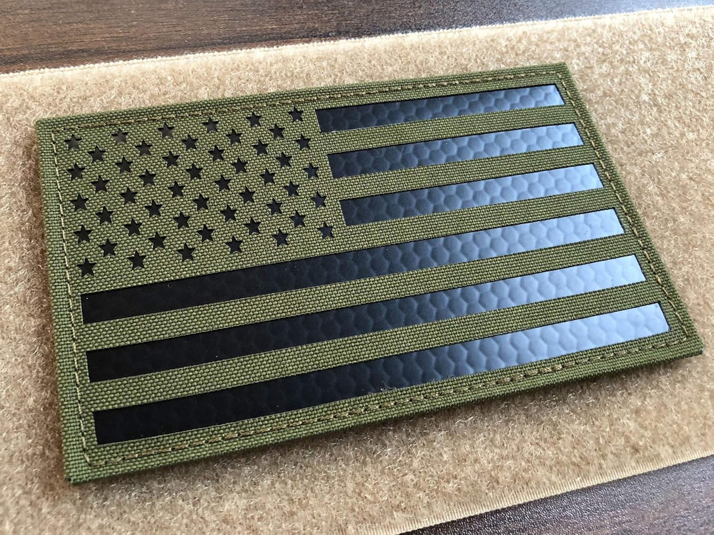 SUVIYA 5x3 inch Large Camo Infrared IR US USA American Flag Patch Tactical Vest Patch Hook-Fastener Backing (5" Width x 3" Height)