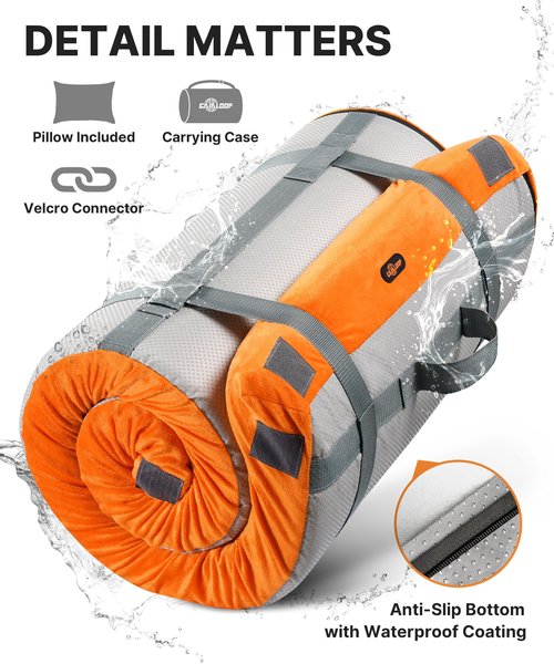 Floor GAIALOOP Memory Foam Futon Mattress Car Camping Bed Glamping Roll Up Mattress, Japanese Floor Sleeping Mat Camp Cot Mattress Pad Travel Guest Side Sleepers[Twin: 75 * 38 * 3"]