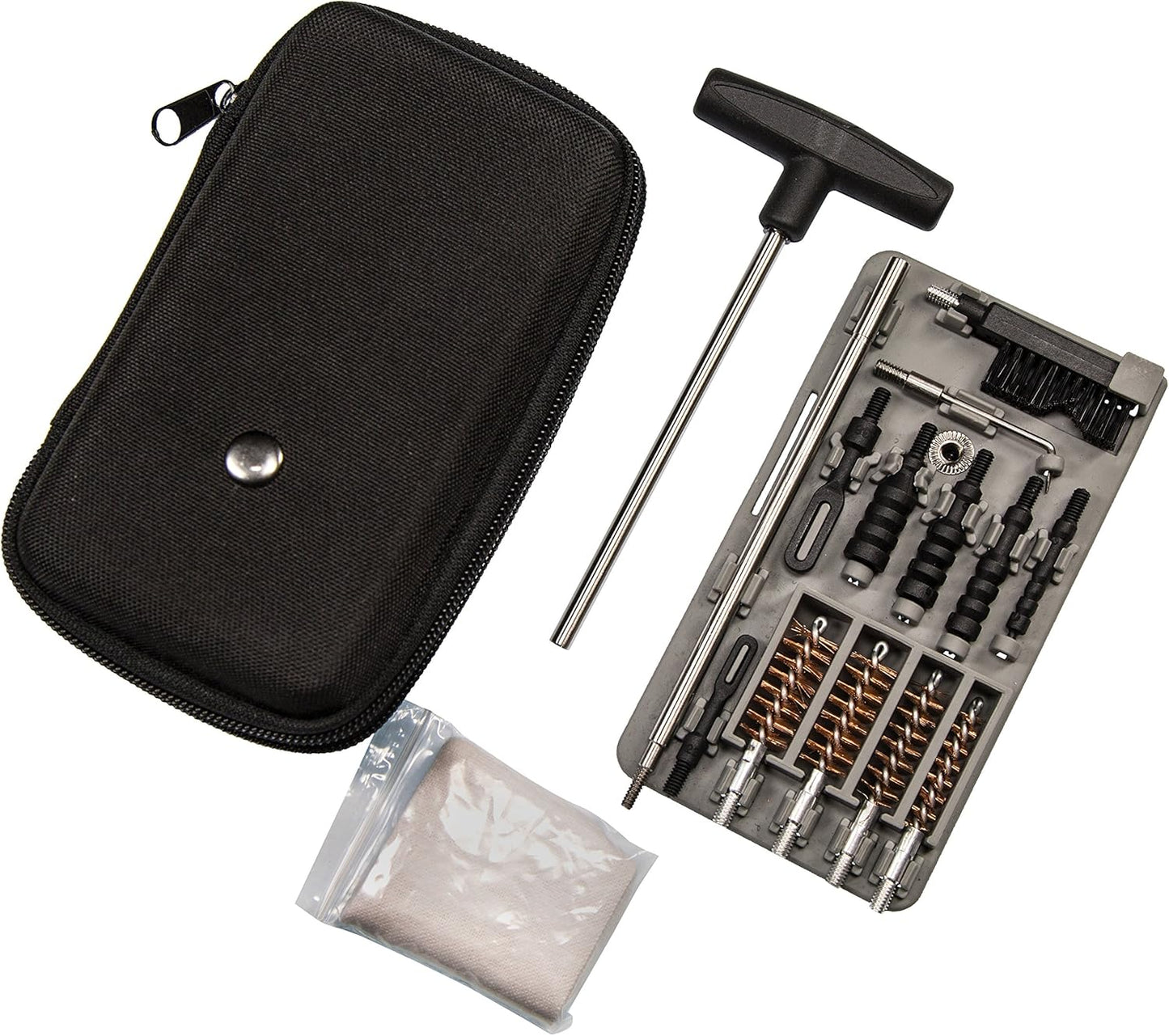 Tipton Compact Pistol Cleaning Kit for 9mm, 10mm, .22, .357, .38, .40 and .45 Caliber Handguns with Storage Case