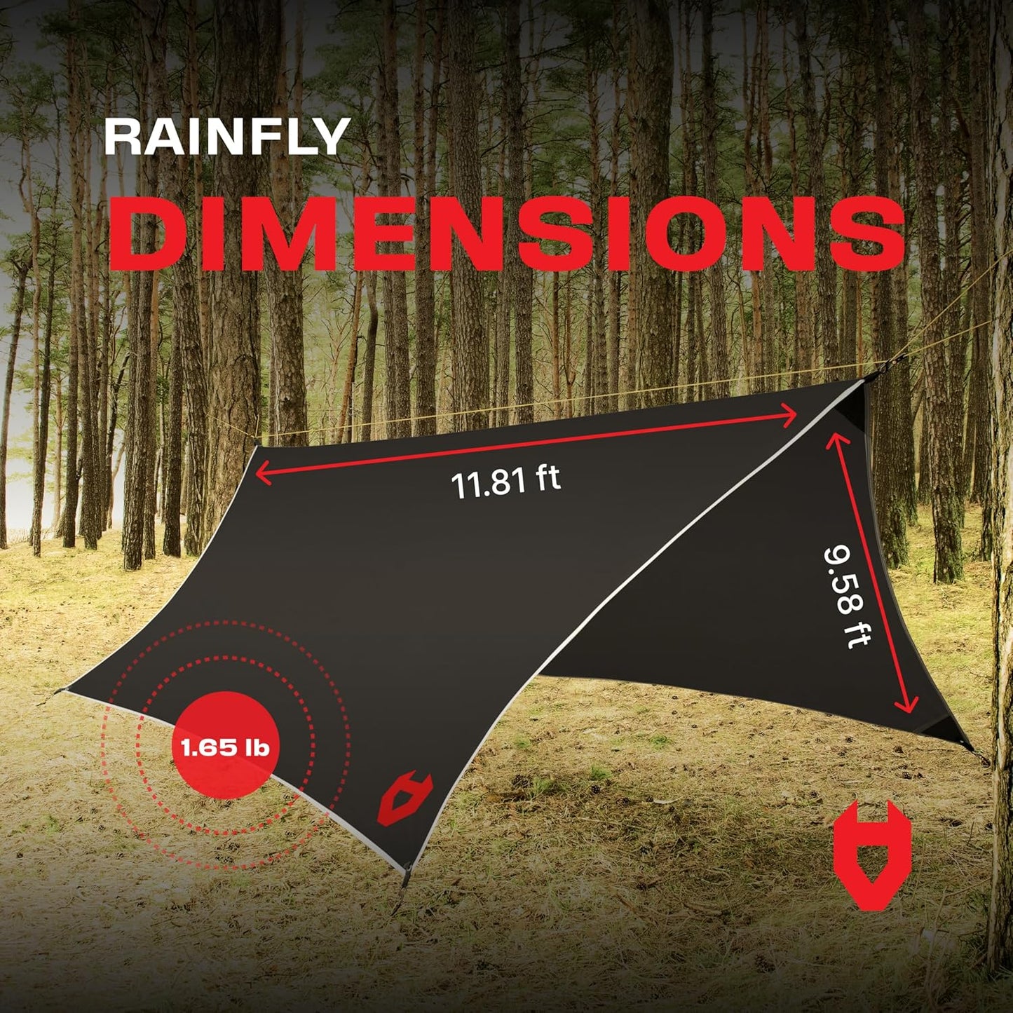 Rain Fly12x10 Lightweight Survival Camping Tarp; 100% Waterproof; Makes a Great Backpacking Tarp or Hammock Shelter; Comes in Multiple Colors, Survival Bracelet Included; Grey