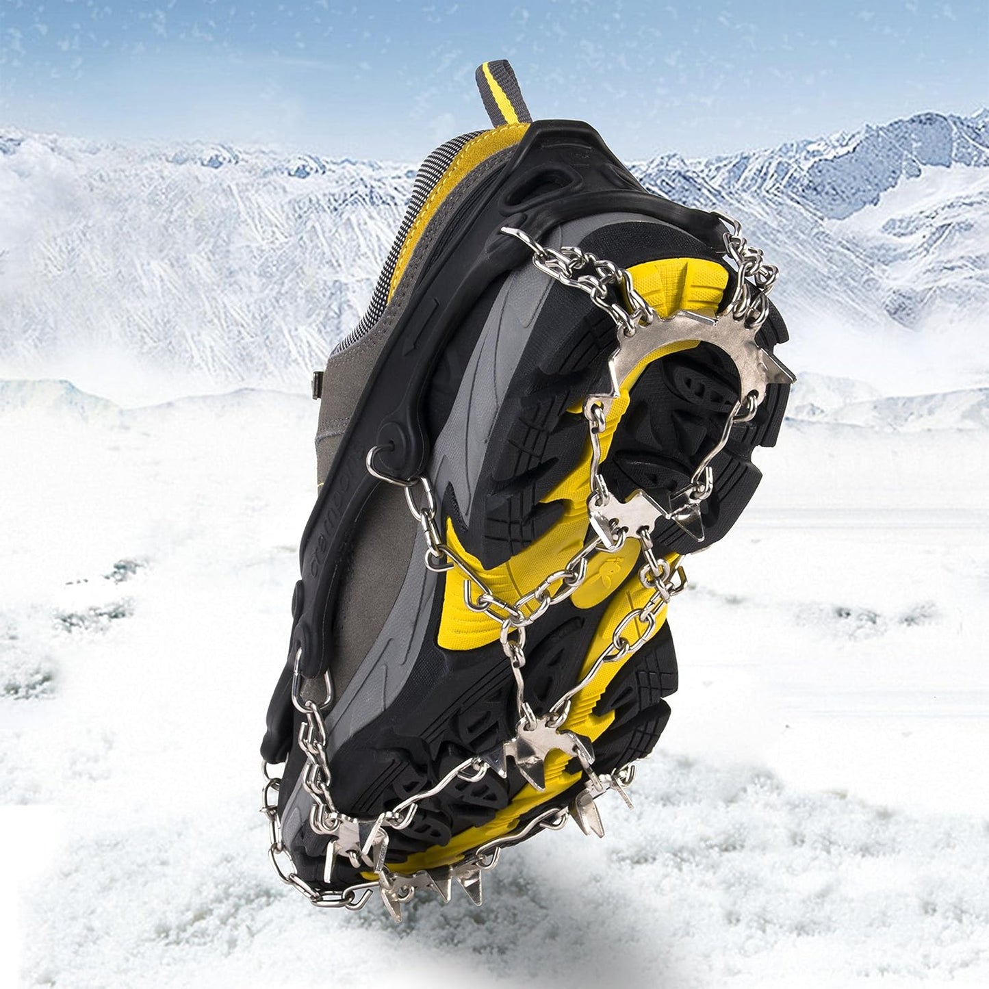 OuterStar Traction Cleats Ice Snow Grips Anti Slip 18 Stainless Steel Spikes Crampons Footwear