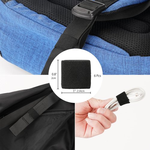 Wisdompro Elastic Belt Keeper, 12 Pcs Loop Keeper for 1" Backpack Straps or 1 1/2" Wide Belt Organizers - 2 Sizes, Black