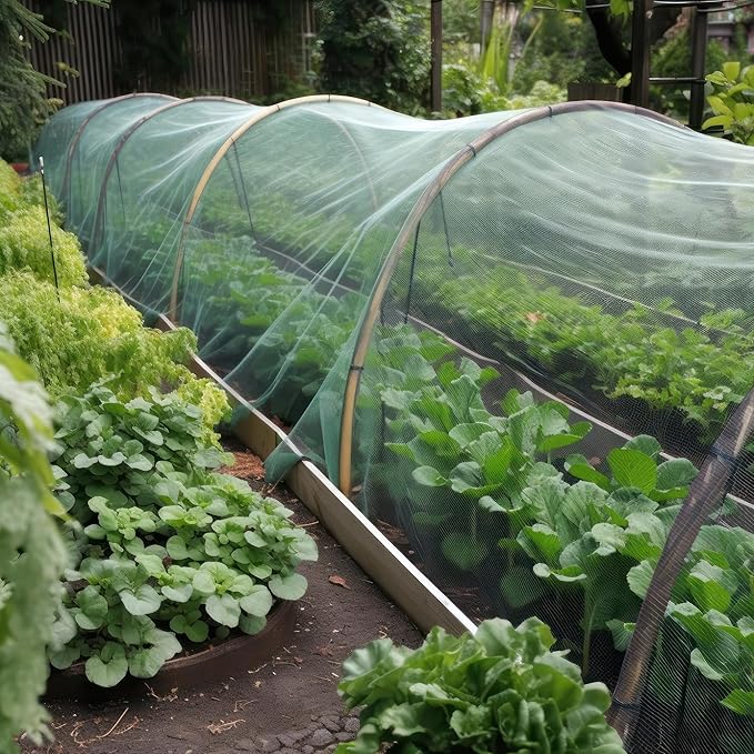 Green DIY Mosquito Net Fabric | 10x20 FT Netting | Insect Cover for Garden, Patio, Outdoor & Windows | Multiple Sizes in Black, White & Green | Raised Bed Screen Mesh Barrier
