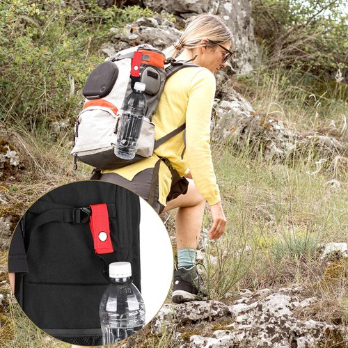 Ymapinc 4pcs Hanging Bottle Buckle Clip Portable Mineral Water Bottle Clip Ring for Backpack Belt Nylon Webbing Strap for Outdoor Camping Hiking Traveling