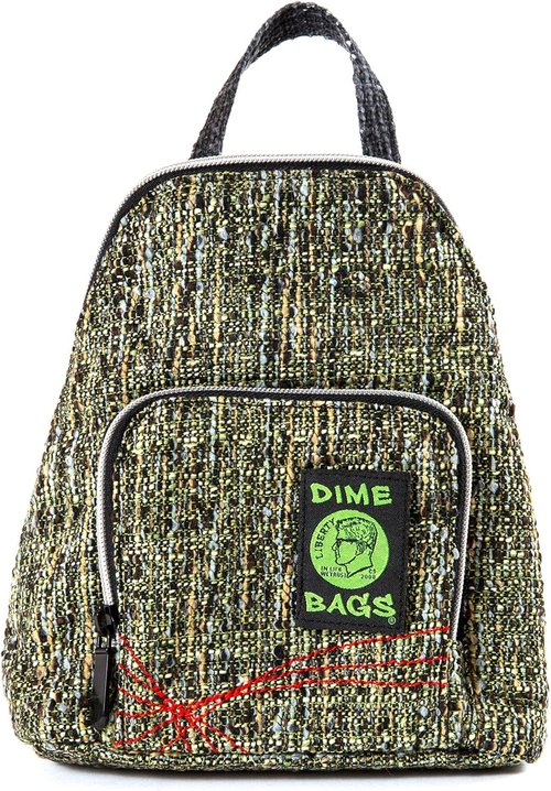 Dime Bags Small Everyday Backpack, Padded Straps, Secret Pocket, Heavy-Duty Zippers, Removable Airtight Bag, Hemp Fabric, Ideal for Festivals and Travel, Club Kid (Black)