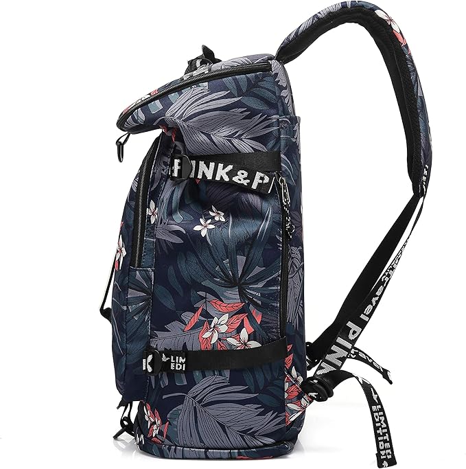 Kalesi Floral Gym Duffle Bag Backpack 4 ways for Women Waterproof with Shoes Compartment for travel Sport Hiking laptop Lightweight
