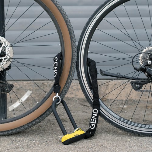 GEND Heavy-Duty Anti-Theft Bike Lock with 16.2 mm Hardened U-Lock & 3 ft Chain, Cut-Resistant Bicycle, Motorcycle, Scooter, E-Bike Lock, Weather-Resistant, Lighted Keys, Mount Bracket
