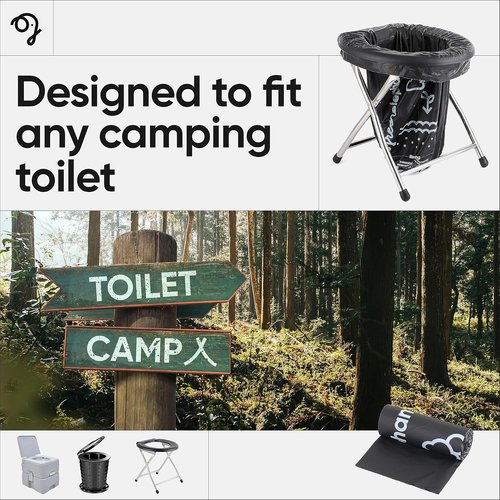 Green Elephant Portable Waste Bags – Camping Potty Liners, Biodegradable Sanitary Bags for 5 Gallon Bucket, Outdoor Use, 15 Count, 8 Gal (1 Pack)