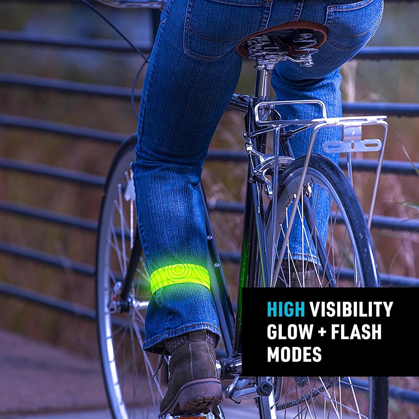 Nite Ize SlapLit Rechargeable LED Slap Wrap - Light-Up Slap Band for Wrists or Ankles - Wristband for Nighttime Visibility - Running, Biking, Hiking & More - Neon Yellow with Green LED