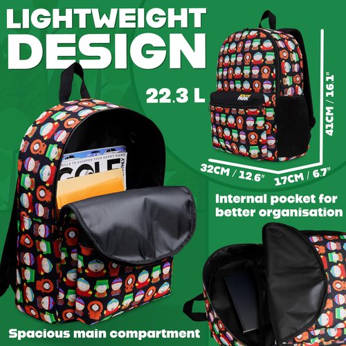 South Park Backpack Men Teens Work Gym Bag Stan Kenny Eric Rucksack Bookbag (AOP