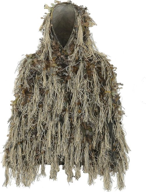 AUSCAMOTEK Ghillie Suit for Hunting Dry Grass Brown Ideal for Hunting in Winter and Autumn
