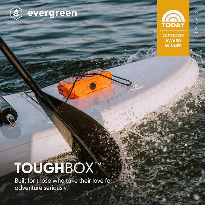 Evergreen 56 Clear Waterproof Dry Box Protective Case Colored Rubber Insert - Travel Safe/MilSpec/USA Made - Tackle Organization of Cameras, Phones, Camping, Fishing, Travel, Water Sports (Red)