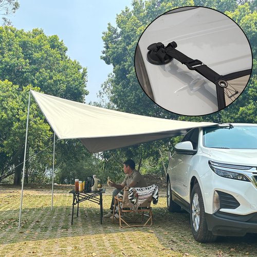 Top Lander Car Awning Camping SUV Sun Shelter Waterproof Universal Tent Canopy Anti-UV for Van Campervan Caravan Truck Vehicle