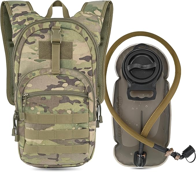 MARCHWAY Tactical Molle Hydration Pack with 2.5L TPU Water Bladder, Compact Yet Spacious Military Backpack for Hiking, Cycling, Backpacking, Hunting, Running
